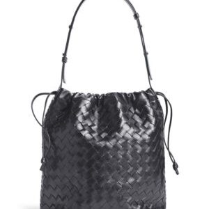 Bottega Veneta Avenue Intrecciato Leather Shoulder Bag 836020 Black