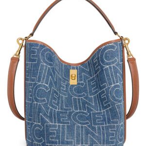 Celine Bucket 16 Bag In Denim With Celine All-Over Print Blue