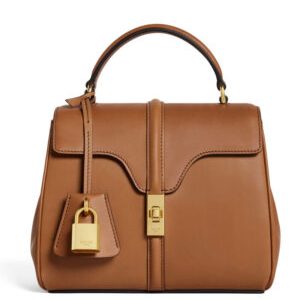 Celine Mini 16 In Natural Calfskin Coffee