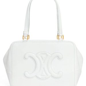 Celine Folded Cube Bag In Smooth Calfskin White