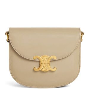 Celine Teen Besace Triomphe In Shiny Calfskin Apricot