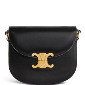 Celine Teen Besace Triomphe In Shiny Calfskin Black