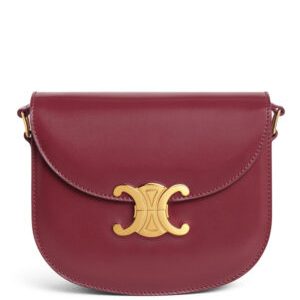 Celine Teen Besace Triomphe In Shiny Calfskin Red