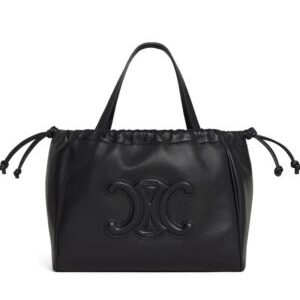 Celine Small Cabas Drawstring Cuir Triomphe In Smooth Calfskin Black