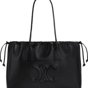 Celine Cabas Drawstring Cuir Triomphe In Smooth Calfskin Black