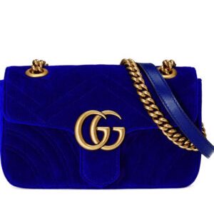 Gucci GG Marmont velvet mini bag 446744 Dark Blue