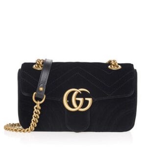 Gucci GG Marmont velvet mini bag 446744 Black