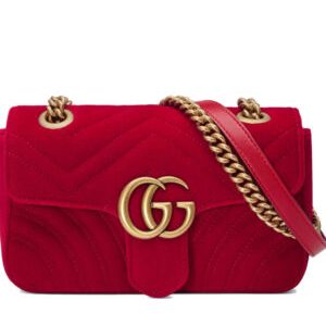 Gucci GG Marmont velvet mini bag 446744 Red