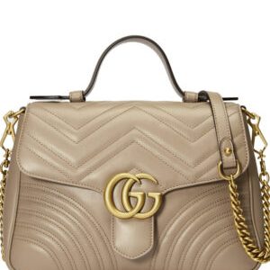 Gucci GG Marmont small top handle bag 498110 Apricot