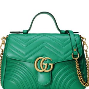Gucci GG Marmont small top handle bag 498110 Green