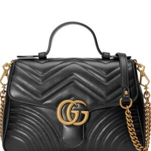 Gucci GG Marmont small top handle bag 498110 Black