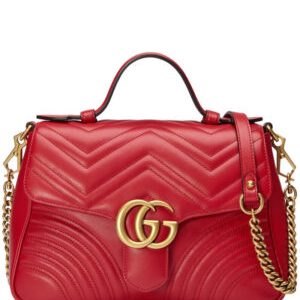 Gucci GG Marmont small top handle bag 498110 Red
