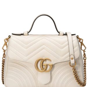 Gucci GG Marmont small top handle bag 498110 White