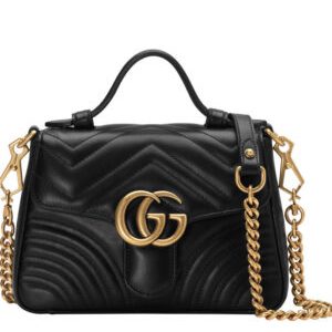 Gucci GG Marmont mini top handle bag 547260 Black
