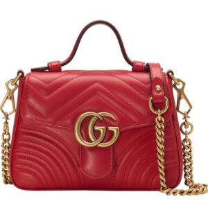 Gucci GG Marmont mini top handle bag 547260 Red