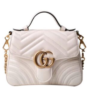 Gucci GG Marmont mini top handle bag 547260 White
