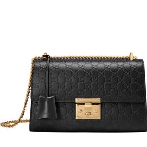 Gucci Padlock medium Gucci Signature shoulder bag 409486 Black