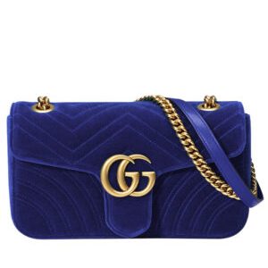 Gucci GG Marmont Velvet Shoulder Bag 443497 Blue