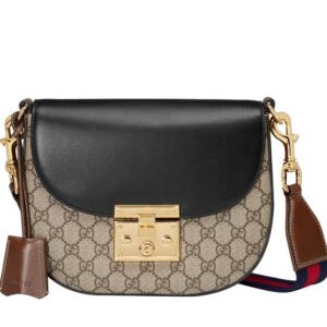Gucci Padlock GG Supreme Shoulder Bag 453189 Black
