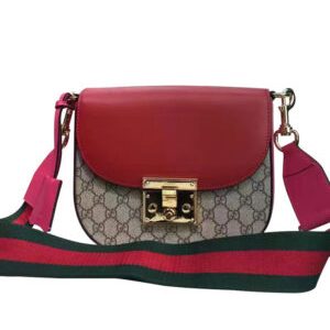 Gucci Padlock GG Supreme Shoulder Bag 453189 Red