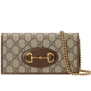 Gucci 1955 Horsebit Wallet With Chain 621892S Coffee