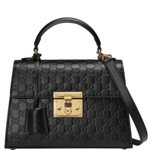 Gucci Padlock small Gucci Signature top handle bag 453188 Black