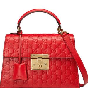 Gucci Padlock small Gucci Signature top handle bag 453188 Red