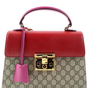 Gucci Padlock small GG top handle bag 453188 Red