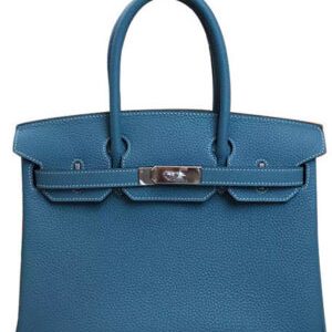 Hermes Birkin 30 Bag Togo Leather Blue