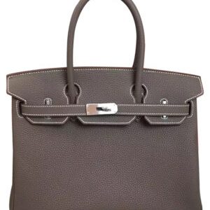 Hermes Birkin 30 Bag Togo Leather Dark Gray