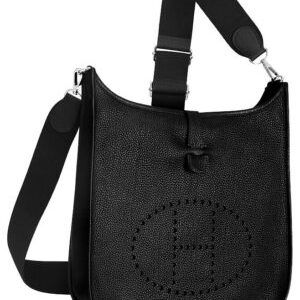 Hermes Tan Evelyne Shoulder Togo III PM Bag Black