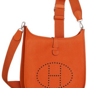 Hermes Tan Evelyne Shoulder Togo III PM Bag Orange