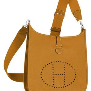 Hermes Tan Evelyne Shoulder Togo III PM Bag Yellow