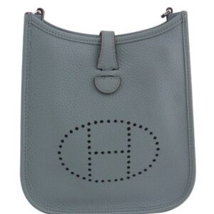 Hermes Tan Evelyne Shoulder Togo II TPM Bag Light Blue
