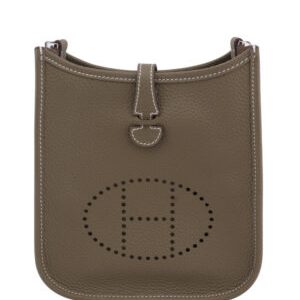Hermes Tan Evelyne Shoulder Togo II TPM Bag Gray
