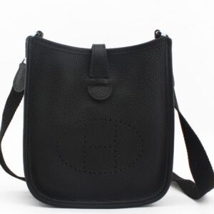 Hermes Tan Evelyne Shoulder Togo II TPM Bag Black