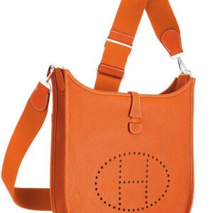 Hermes Tan Evelyne Shoulder Togo II TPM Bag Orange
