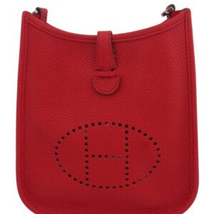 Hermes Tan Evelyne Shoulder Togo II TPM Bag Red