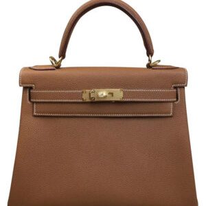 Hermes Kelly Bag 25 Togo Leather Light Coffee