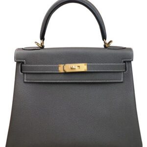 Hermes Kelly Bag 25 Togo Leather Dark Gray