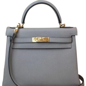Hermes Kelly Bag 25 Togo Leather Light Gray