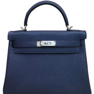 Hermes Kelly Bag 25 Togo Leather Dark Blue