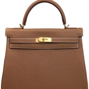 Hermes Kelly Bag 28 Togo Leather Light Coffee