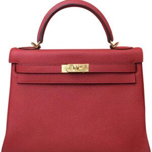 Hermes Kelly Bag 28 Togo Leather Red