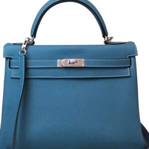 Hermes Kelly Bag 28 Togo Leather Blue