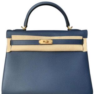 Hermes Kelly Bag 32 Togo Leather Dark Blue