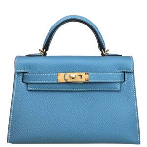 Hermes Kelly Bag 19 Epsom Leather Blue