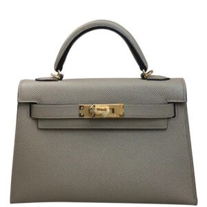 Hermes Kelly Bag 19 Epsom Leather Gray