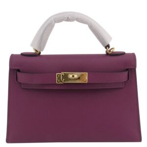Hermes Kelly Bag 19 Epsom Leather Purple
