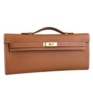 Hermes Kelly Cut Rouge H Light Coffee
